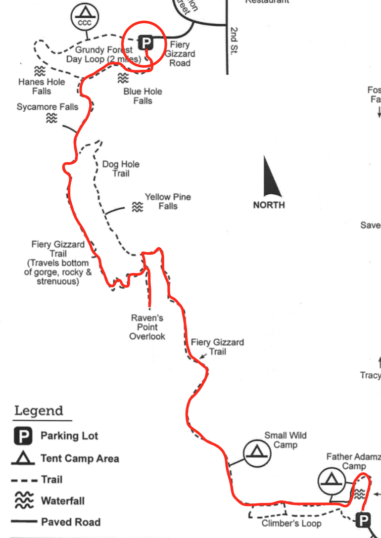 fiery gizzard trail